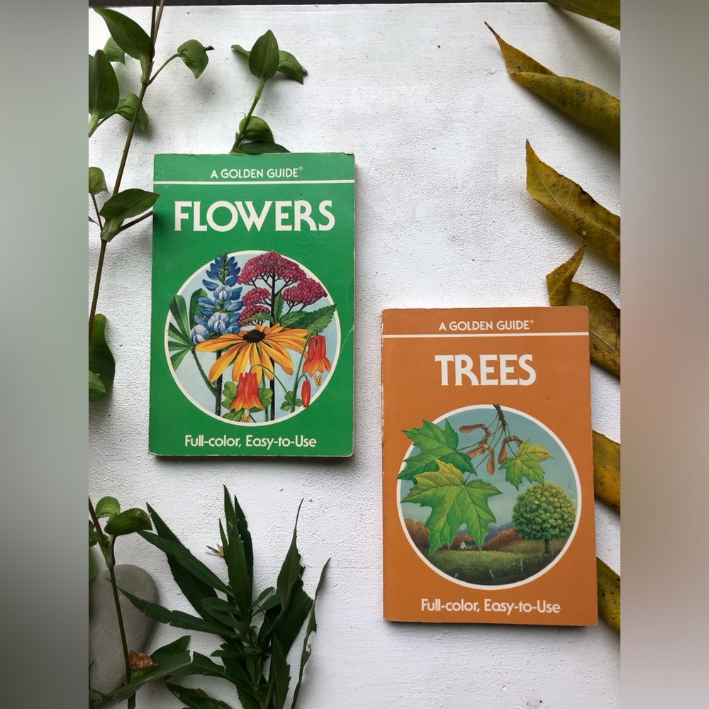 A Golden Guide Books - Flowers and Trees, vintage 1987 (both)